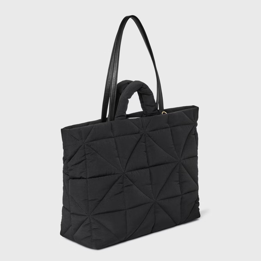 Aunstuff Quilted Puffer Tote Bag with Dual Handles